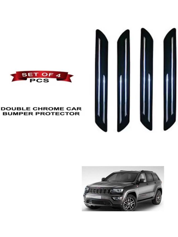     			RONISH Rubber Car Bumper Protector Guard (Double Chrome) For Jeep Compass Facelift