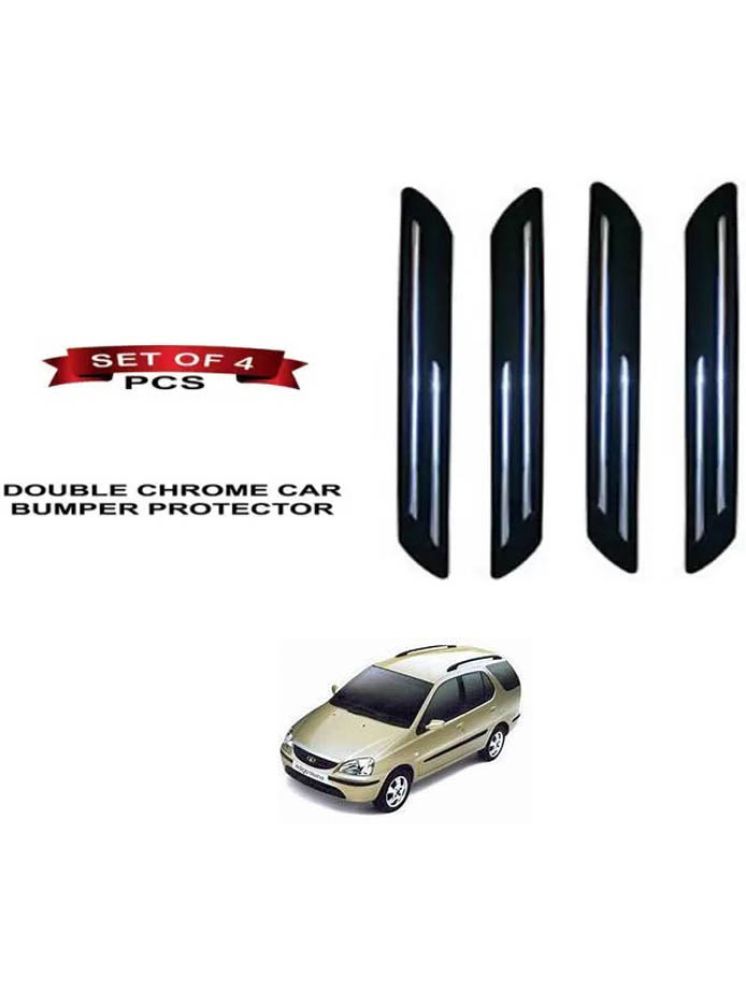     			RONISH Rubber Car Bumper Protector Guard (Double Chrome) For Tata Indigo Marina