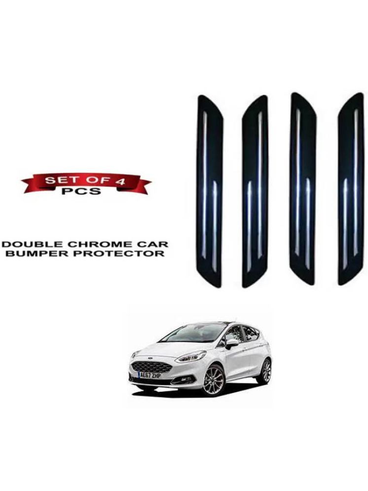     			RONISH Rubber Car Bumper Protector Guard (Double Chrome) For Ford Fiesta