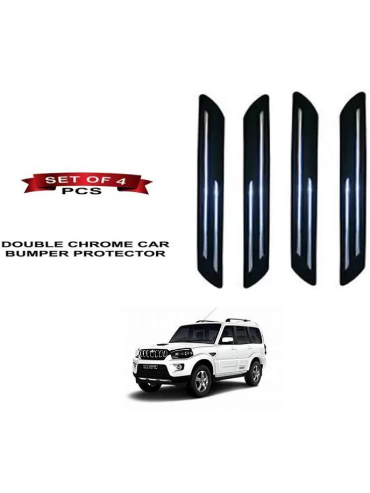     			RONISH Rubber Car Bumper Protector Guard (Double Chrome) For Mahindra Scorpio