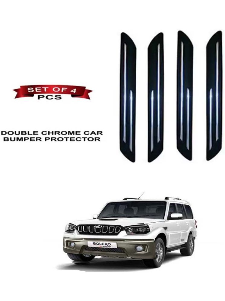     			RONISH Rubber Car Bumper Protector Guard (Double Chrome) For Mahindra Bolero Facelift