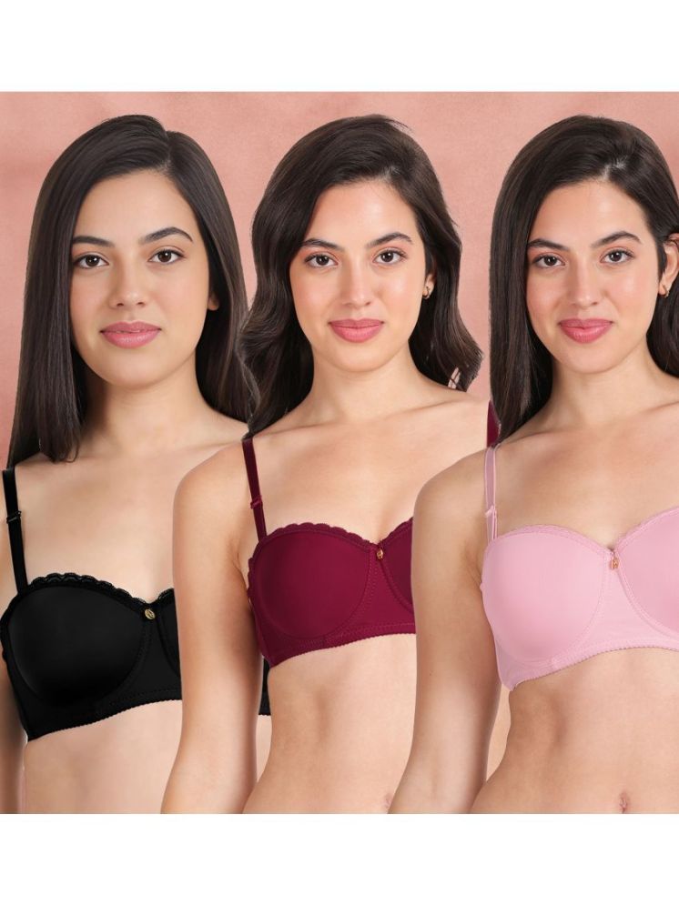     			Susie Pack of 3 Nylon Lightly Padded Women's Balconette Bra ( Multicolor ) susi-c3b-1460