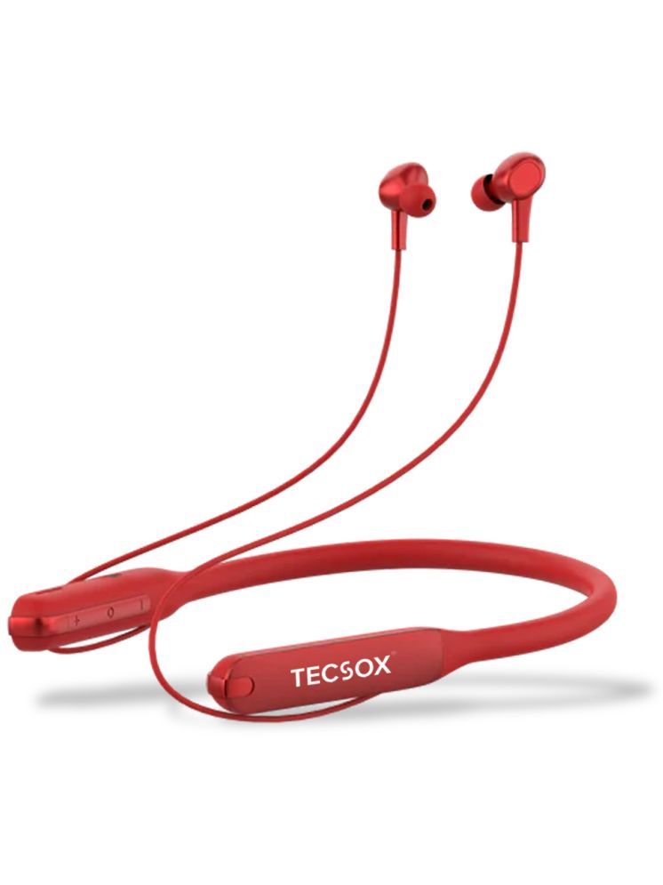     			Tecsox Tecband Pro In-the-ear Bluetooth Headset with Upto 30h Talktime Deep Bass - Red