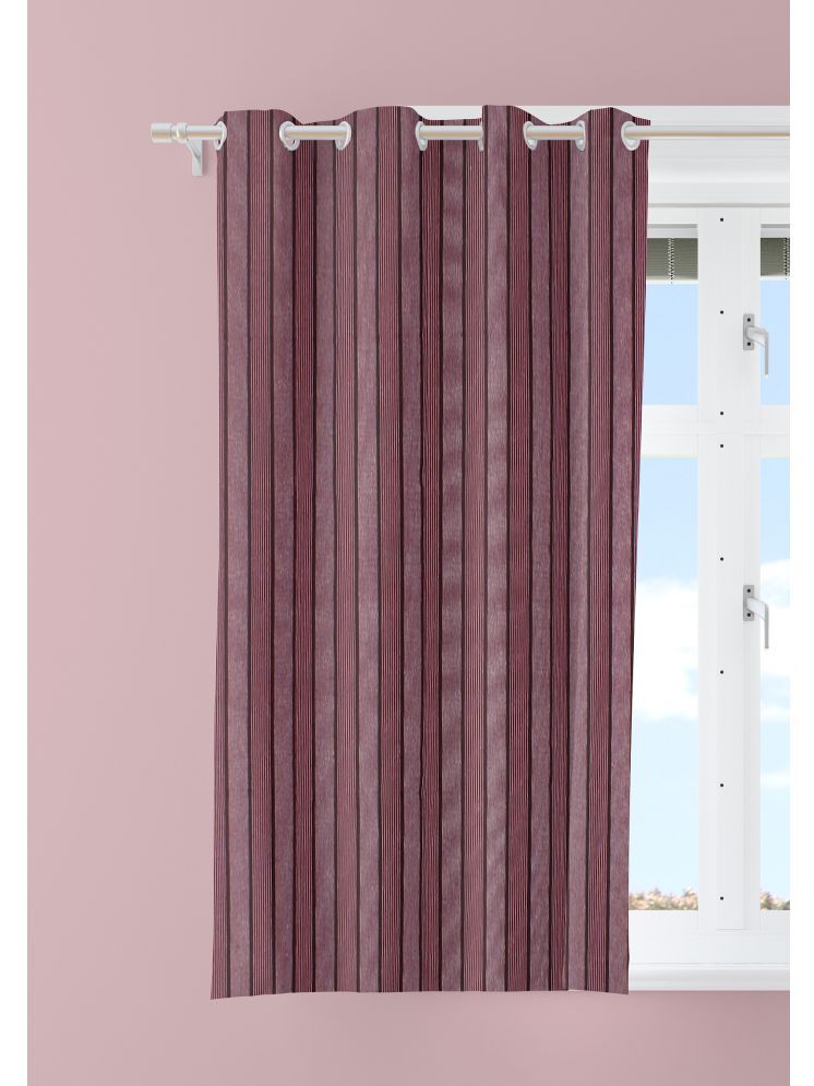     			Tidy Vertical Striped Room Darkening Eyelet Curtain 5 ft ( Pack of 1 ) - Purple