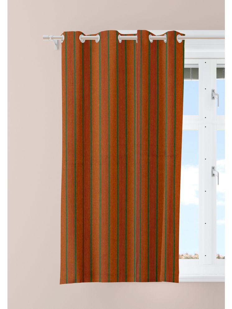     			Tidy Vertical Striped Room Darkening Eyelet Curtain 5 ft ( Pack of 1 ) - Orange