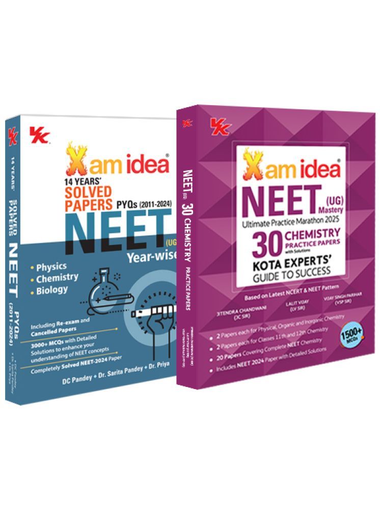     			Xam Idea NEET UG Chemistry Practice Papers with Solutions from KOTA Experts & NEET 14 Years Solved Papers by D.C Pandey | Set of 2 for 2025 Examination.