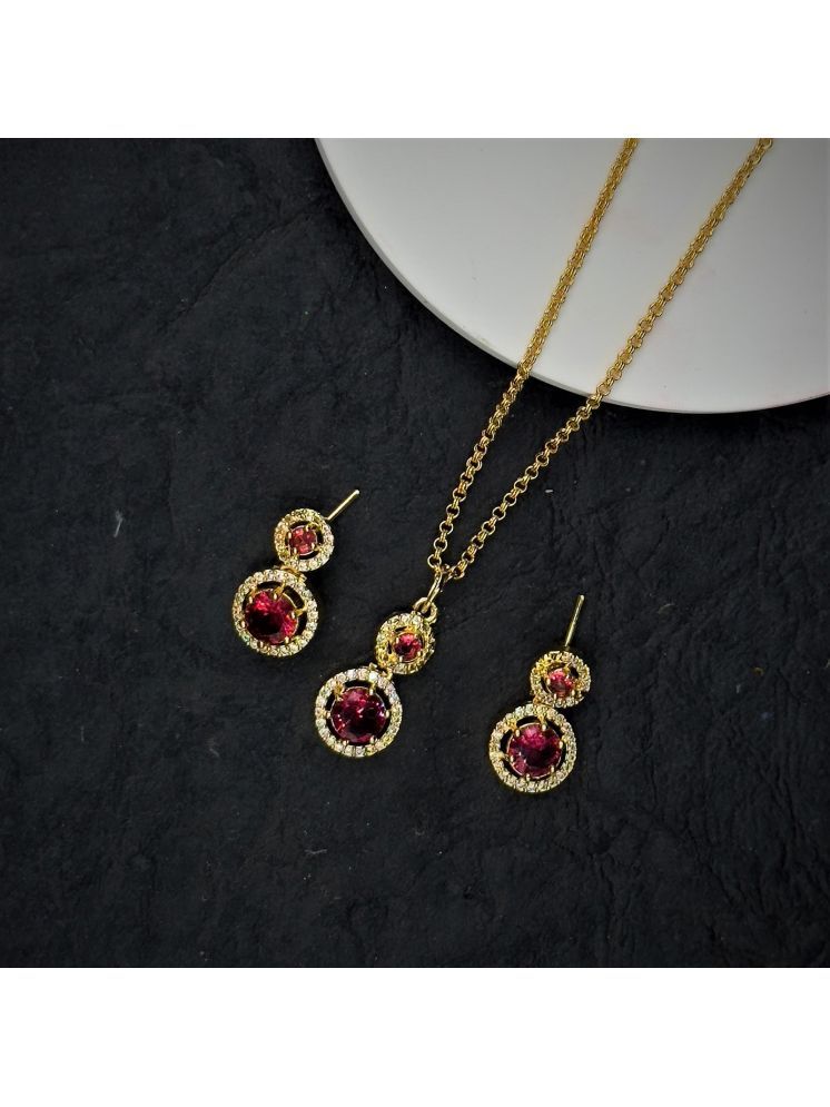     			AKLINA Red Alloy Necklace Set ( Pack of 1 )