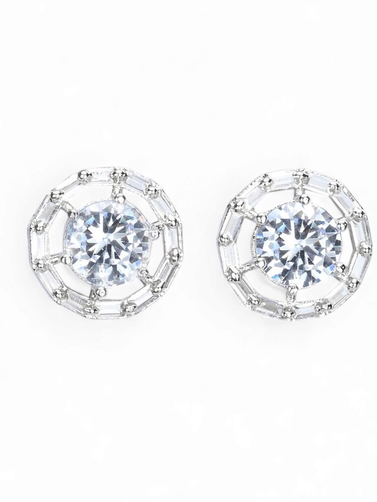     			AanyaCentric Silver Stud Earrings ( Pack of 1 )