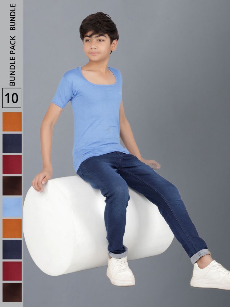     			Pack of 10 Dollar Cotton Solid Boys Vest ( Multi Color ) MLHVE-02-K-AST-PO10