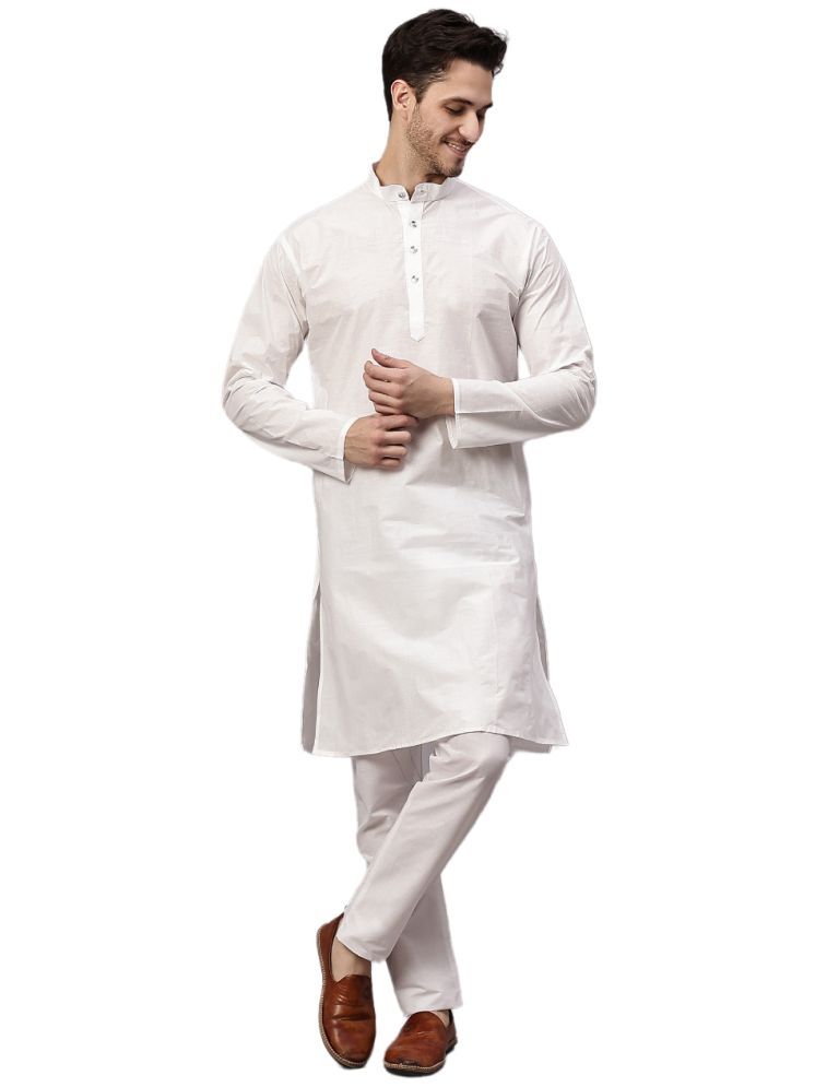     			FIREFISH White Cotton Regular Fit Men's Kurta Pyjama Set ( Pack of 1 )