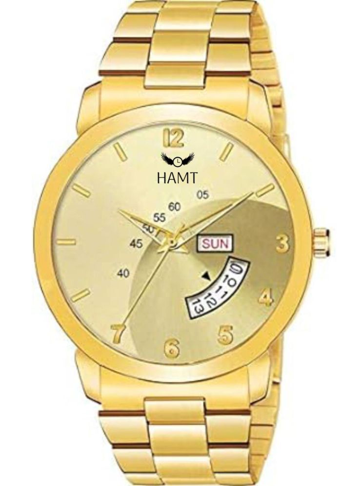     			HAMT Gold Metal Analog Men's Watch