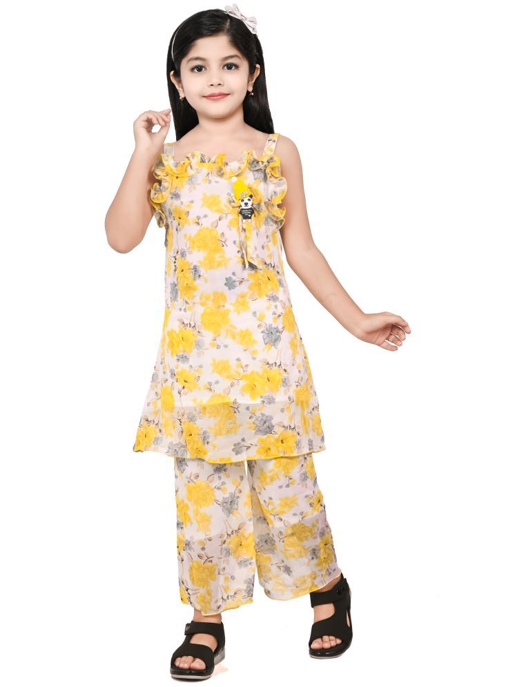     			NIPU CREATION Multicolor Chiffon Girls Top With Pants ( Pack of 1 )