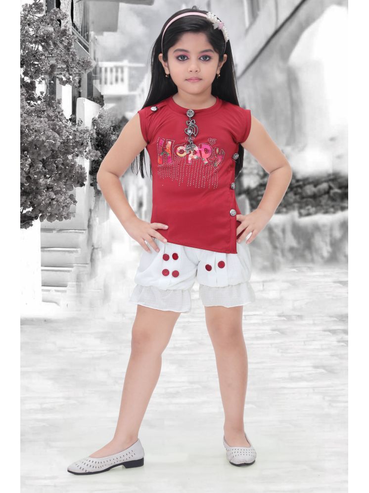     			NIPU CREATION Multicolor Cotton Blend Girls Top With Shorts ( Pack of 1 )