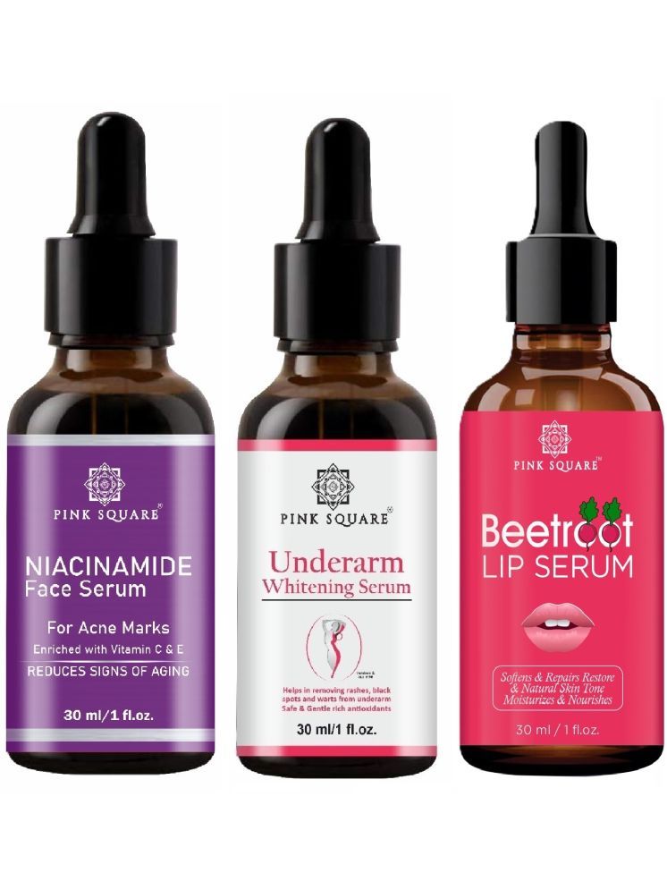     			Niacinamide Face Serum, Underarm Whitening Serum & Beetroot Lip Serum for Soft Lips (Each,30ml) Combo of 3