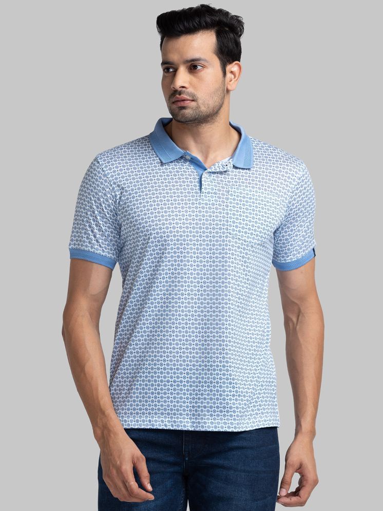     			Raymond Cotton Slim Fit Printed Half Sleeves Men's Polo T Shirt - Blue ( Pack of 1 )