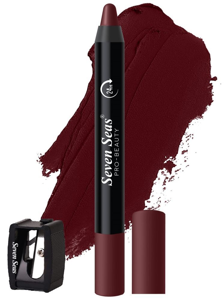     			Seven Seas Matte Mood Non Transfer Crayon Lipstick (Deep Maroon 3.5g)