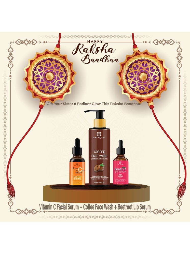     			Vitamin C Facial Serum 30ml, Coffee Face Wash 200ml & Beetroot Lip Serum for Soft Lips 30ml - Combo of 3