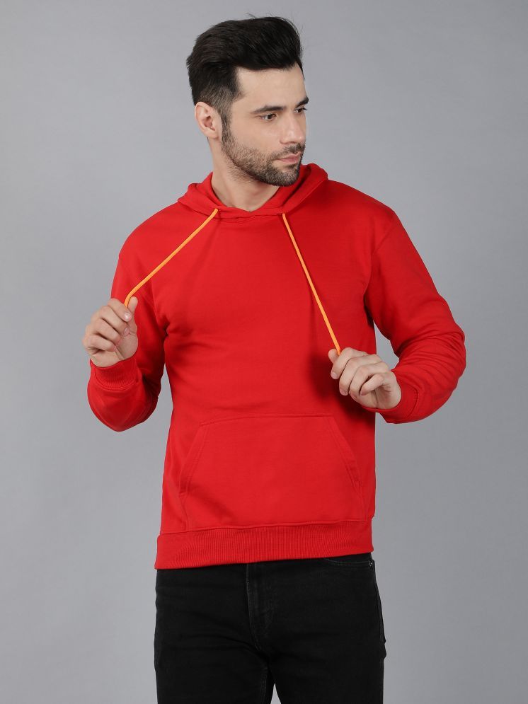     			fashion and youth Cotton Blend Hooded Men's Sweatshirt - Red ( Pack of 1 )