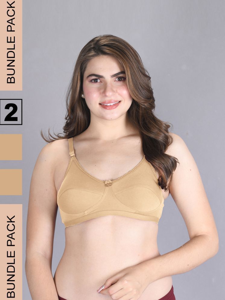     			lux venus Beige Cotton Non Padded Women's Everyday Bra ( Pack of 2 )