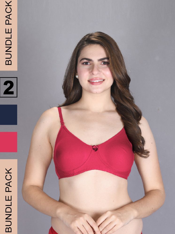     			lux venus Magenta Cotton Non Padded Women's T-Shirt Bra ( Pack of 2 )