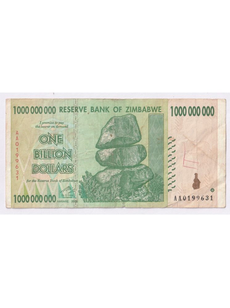     			1000000000 (1Billion) Dollars 2008 Rare Zimbabwe Collectible old Note