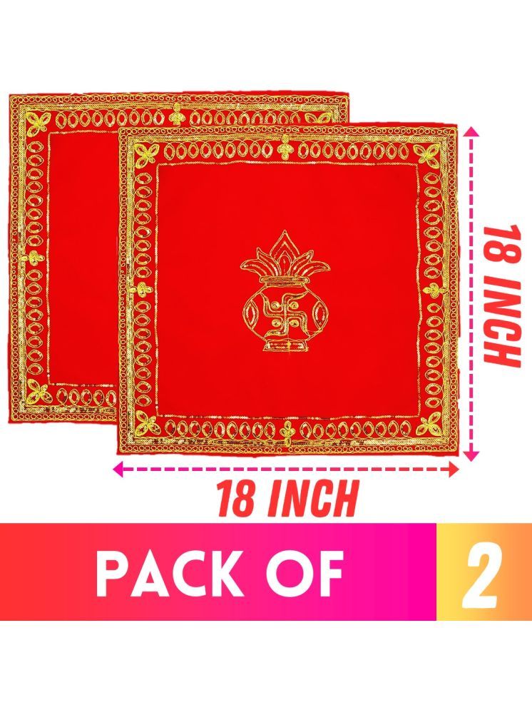     			Bhakti Lehar Pooja Cloth for God Idol ( 18 x 18 Inch ) ( Pack of 2 )