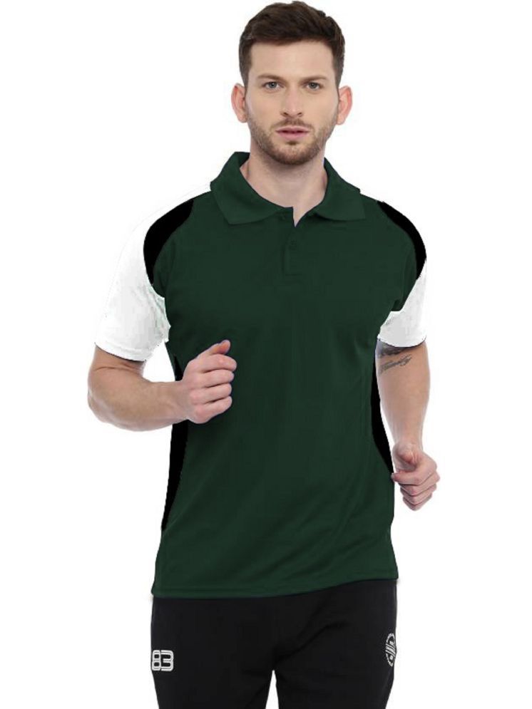     			DAAWEAR OUTFITS Green Polyester Regular Fit Men's Sports Polo T-Shirt ( Pack of 1 )