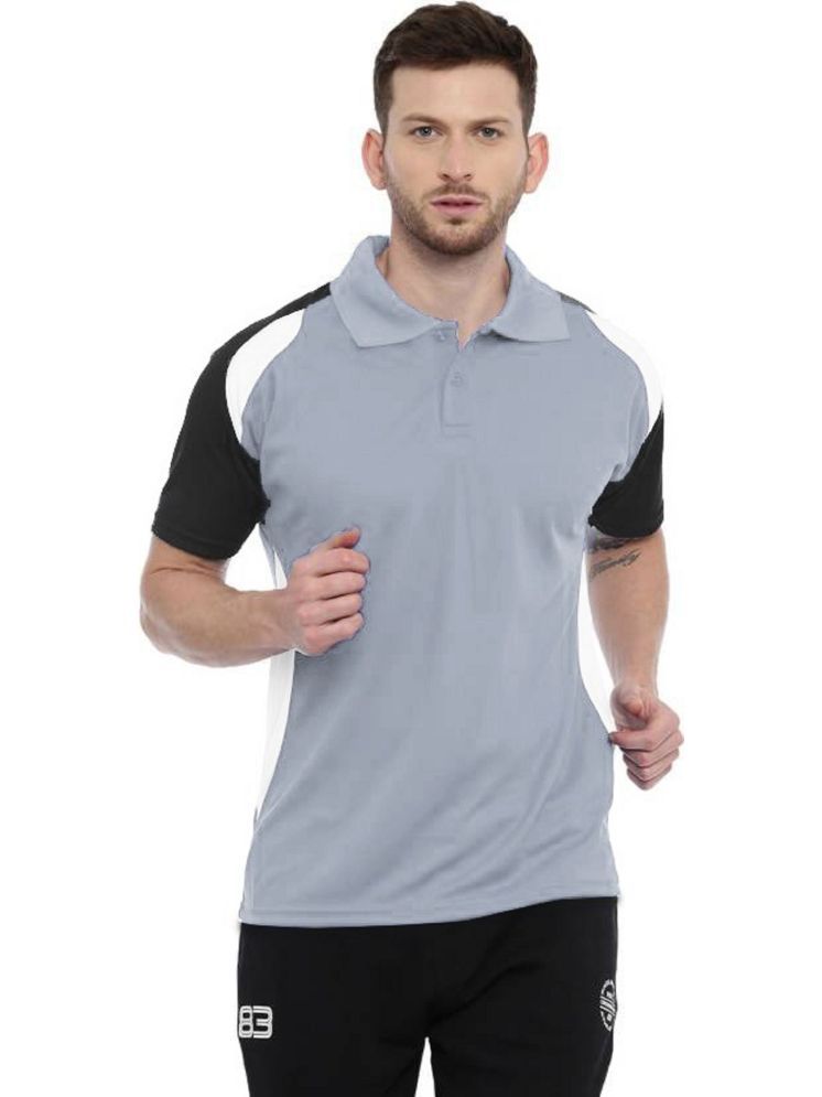     			DAAWEAR OUTFITS Grey Polyester Regular Fit Men's Sports Polo T-Shirt ( Pack of 1 )