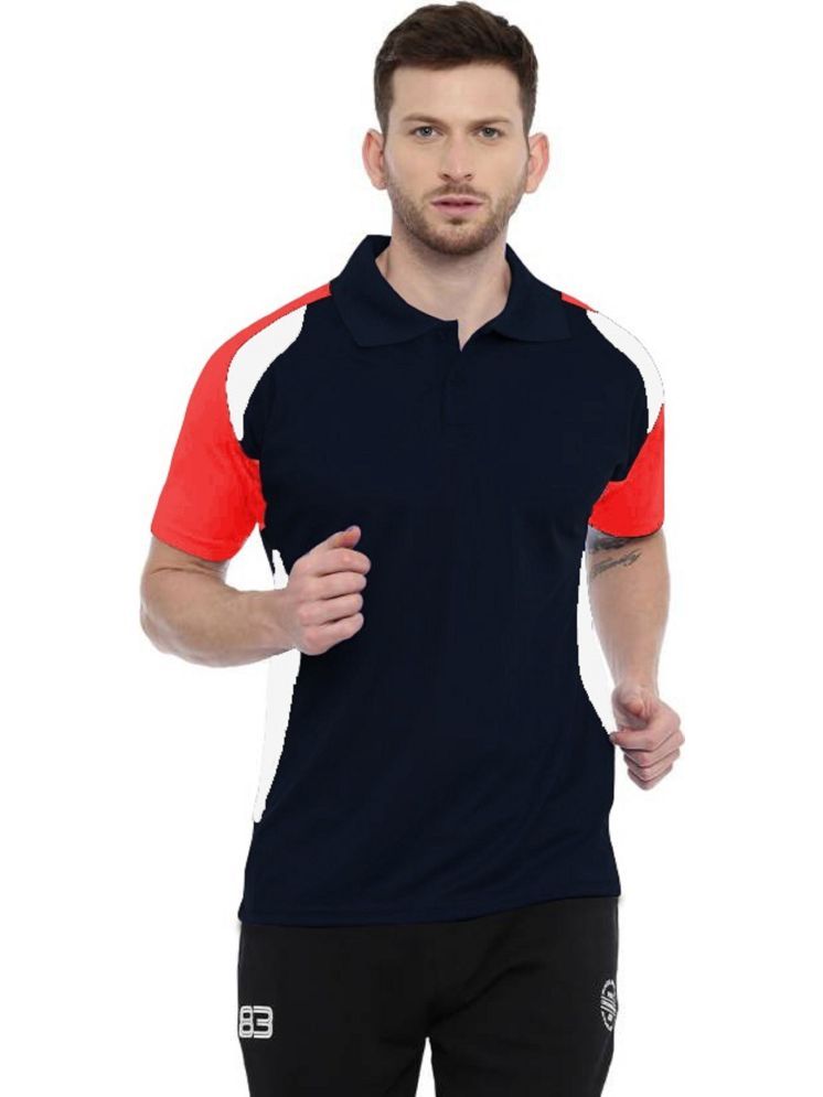     			DAAWEAR OUTFITS Navy Polyester Regular Fit Men's Sports Polo T-Shirt ( Pack of 1 )