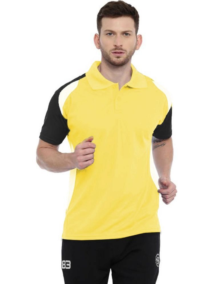     			DAAWEAR OUTFITS Yellow Polyester Regular Fit Men's Sports Polo T-Shirt ( Pack of 1 )