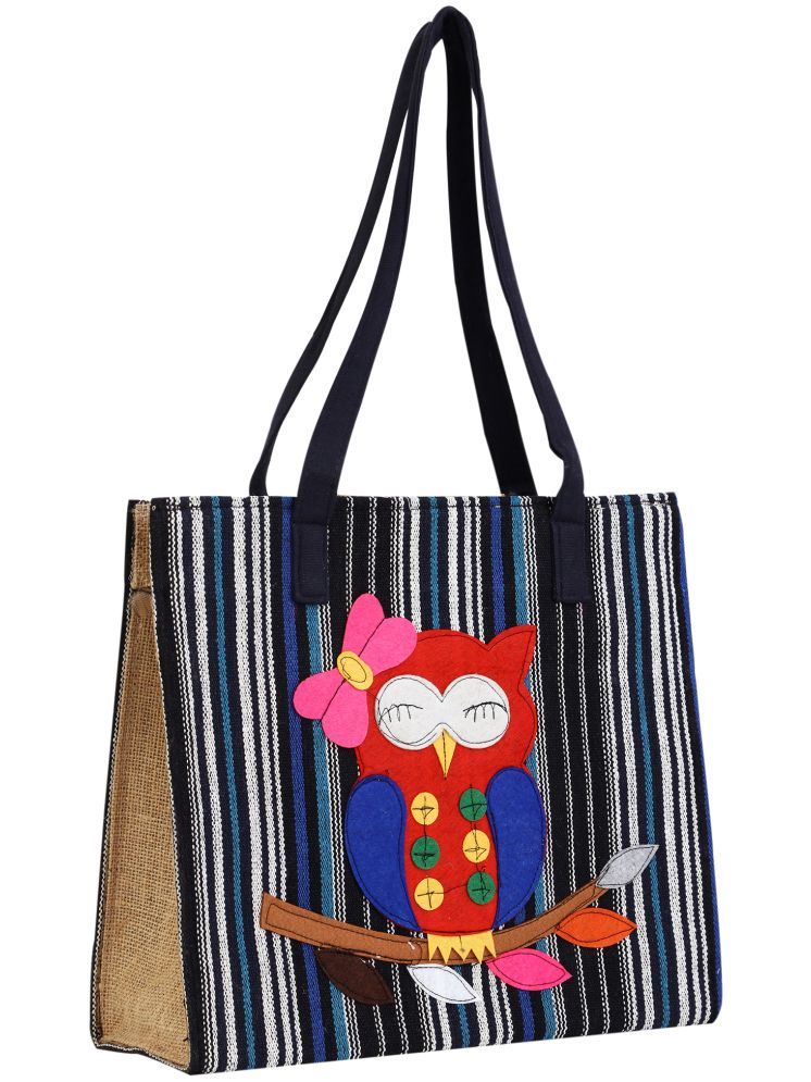     			ENSAC Blue Jute Tote Bag