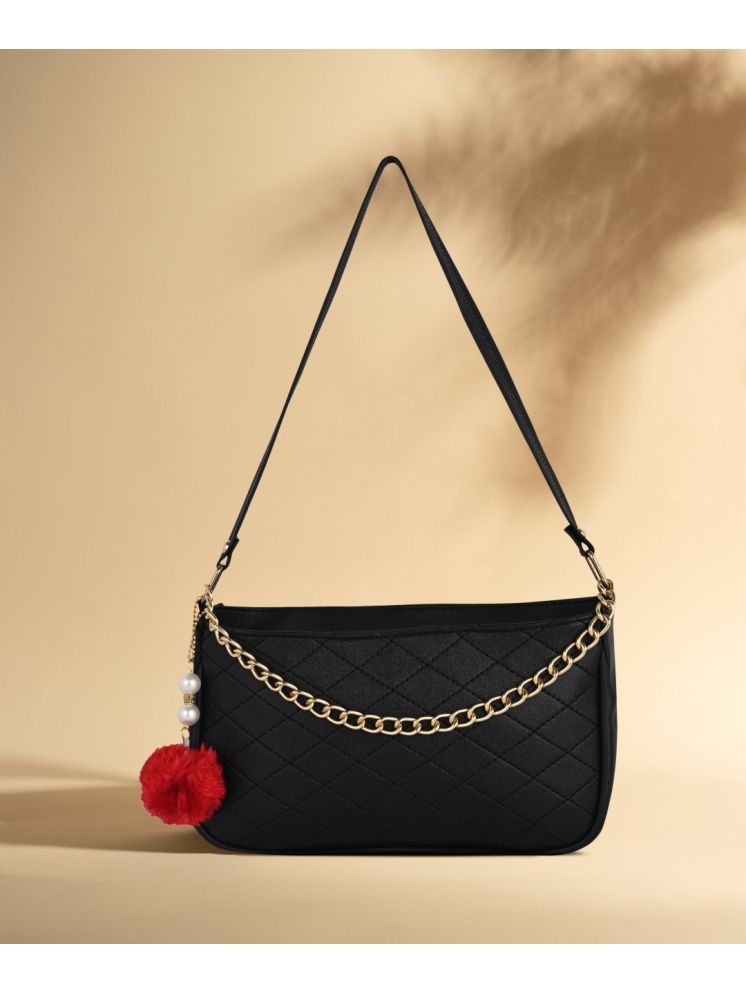     			Fargo Black PU Sling Bag