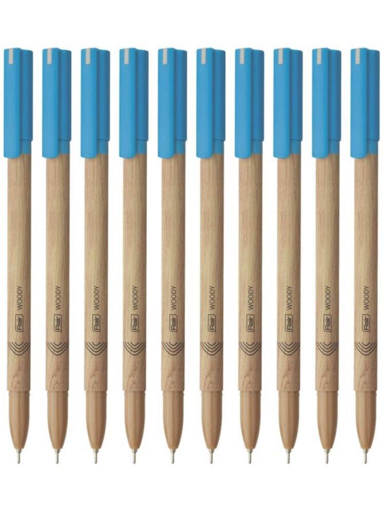     			Lair Woody 0.7Mm Ball Pen Blue Ink, Pack Of 10 Pens