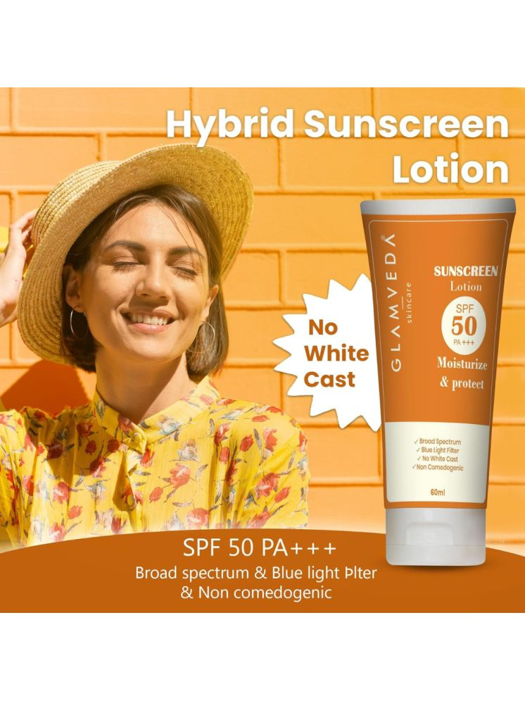     			Glamveda Hybrid Sunscreen Lotion Spf 50 PA+++ for Moisturize & Protect | 60gm