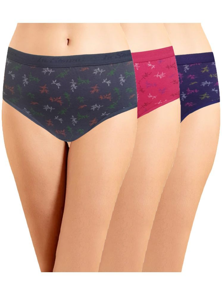     			IN CARE LINGERIE Pack of 3 Cotton Printed Women's Hipster ( Multicolor ) ICOE-096