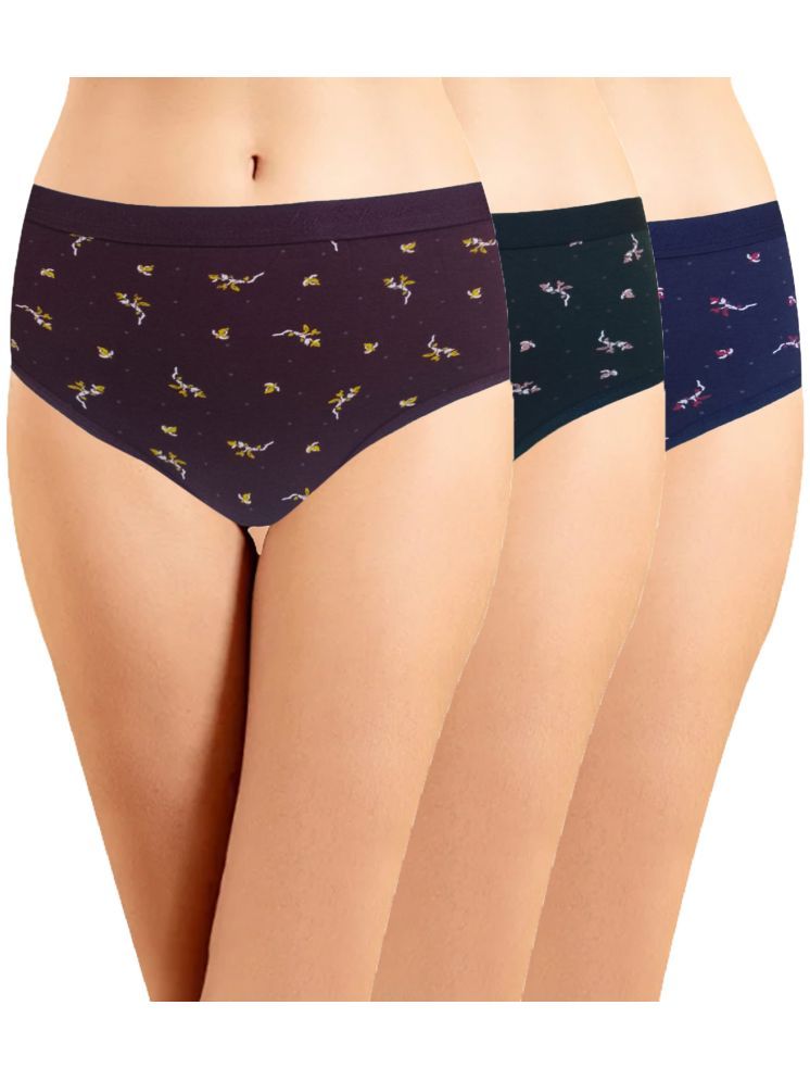     			IN CARE LINGERIE Pack of 3 Cotton Printed Women's Briefs ( Multicolor ) ICOE-101