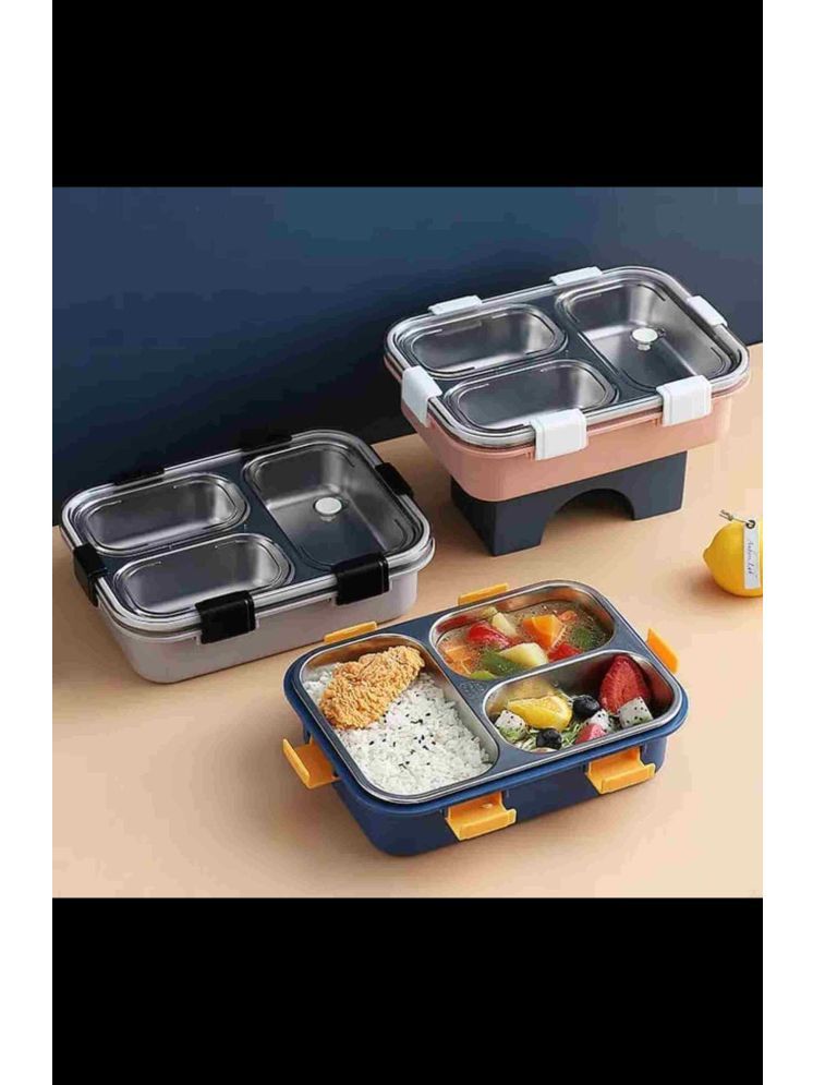     			KICHSTORE Stainless Steel Lunch Box 3 - Container ( Pack of 1 )