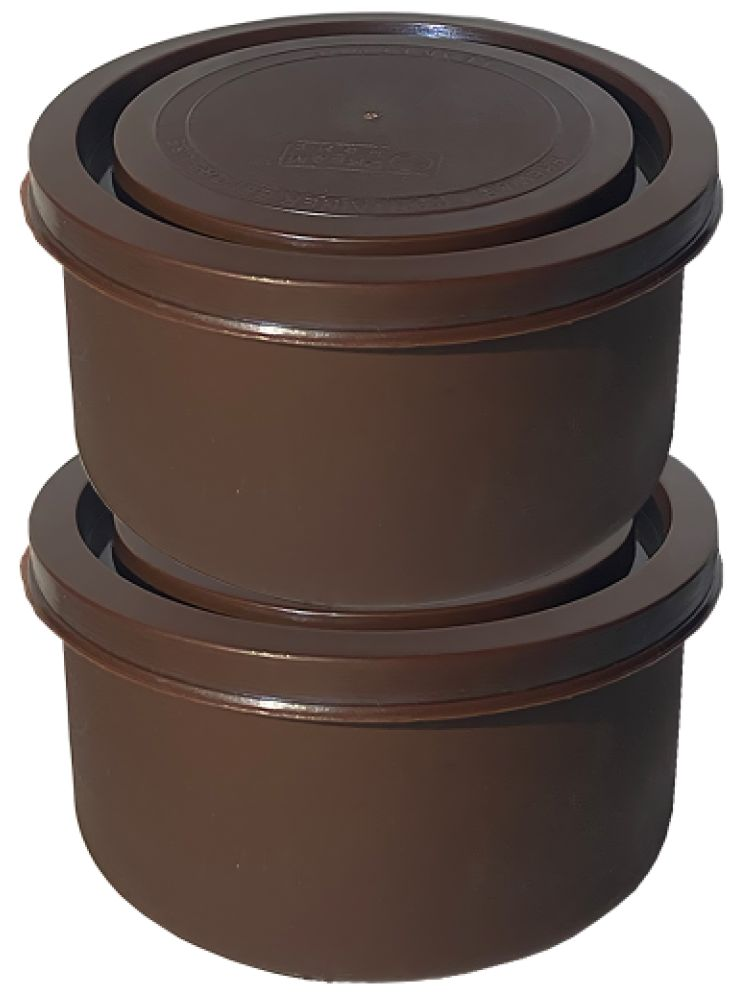     			Kitcorner Alexa Microwave Safe Steel Brown Food Container ( Set of 2 )