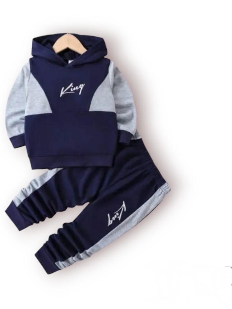     			ODIMENT Navy Cotton Boys Sweatshirt & Trackpant ( Pack of 1 )