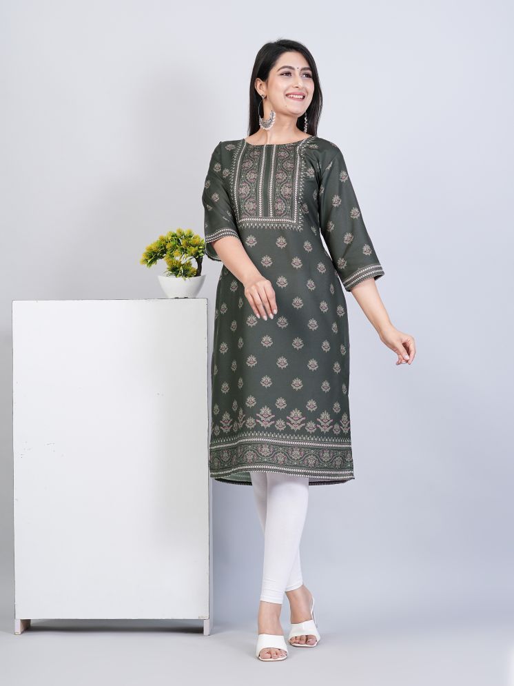     			Parastri Rayon Printed Straight Women's Kurti - Grey ( Pack of 1 )