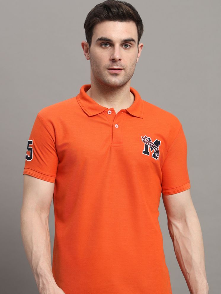     			R.ARHAN PREMIUM Cotton Blend Regular Fit Solid Half Sleeves Men's Polo T Shirt - Orange ( Pack of 1 )