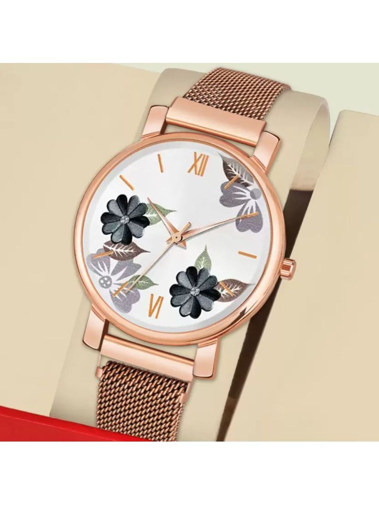     			REESKY Rose Gold Brass Analog Womens Watch