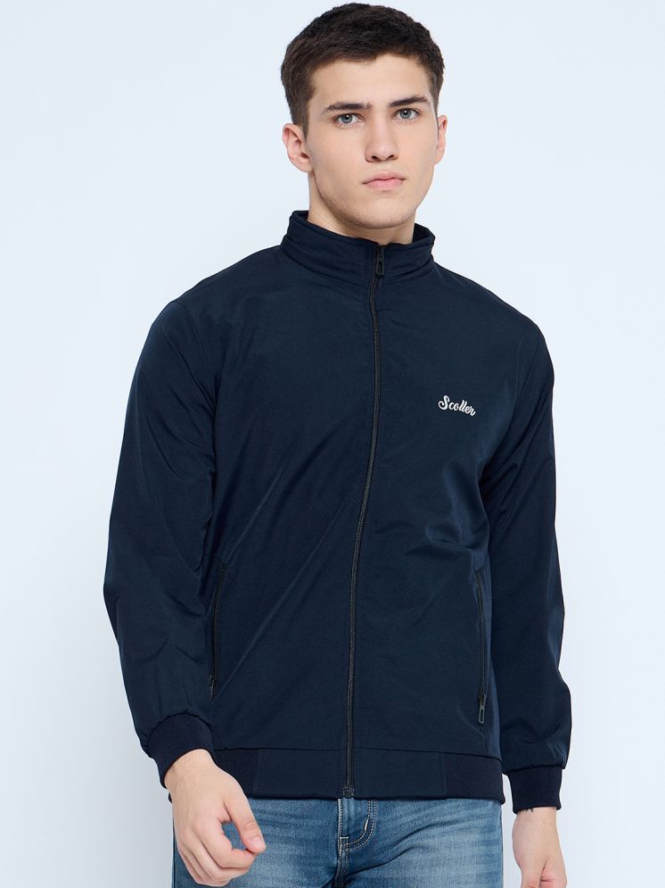     			SCOLLER Polyester Men's Windcheater Jacket - Navy Blue ( Pack of 1 )