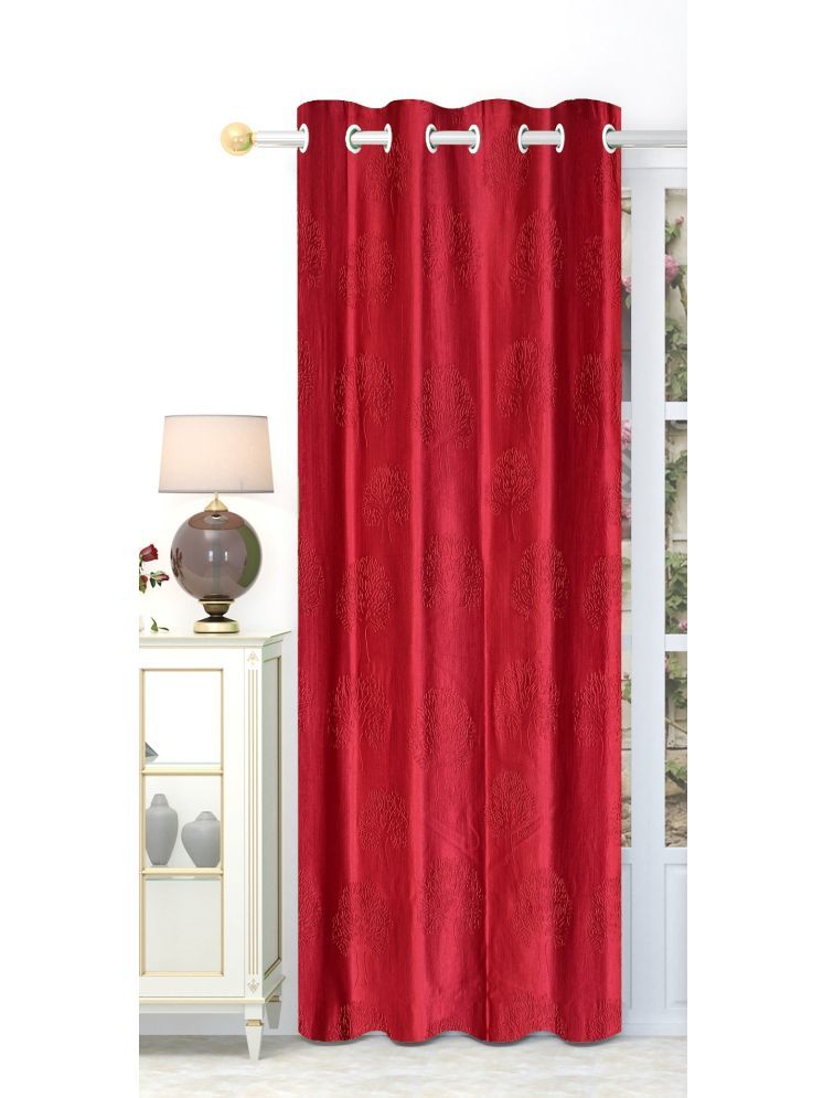     			SWIZIER Abstract Room Darkening Eyelet Curtain 5 ft ( Pack of 1 ) - Maroon