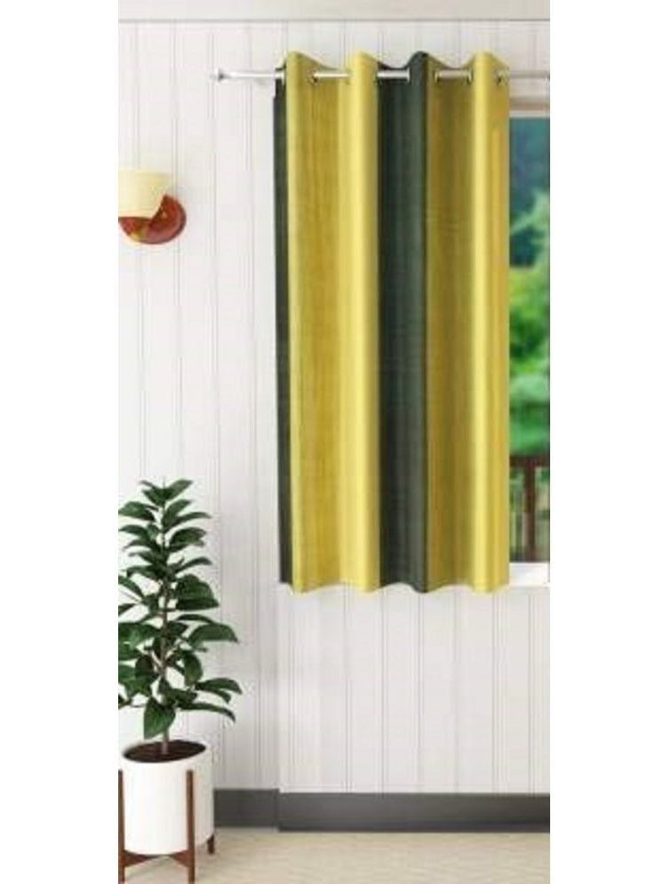     			SWIZIER Colorblock Room Darkening Eyelet Curtain 5 ft ( Pack of 1 ) - Green