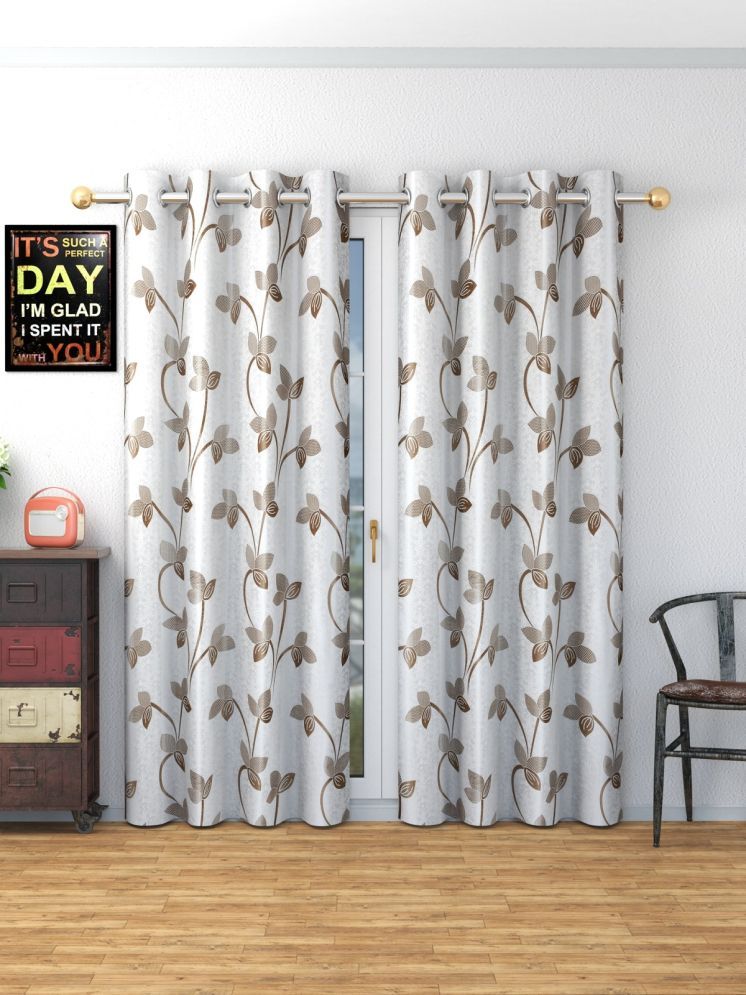     			SWIZIER Nature Room Darkening Eyelet Curtain 7 ft ( Pack of 2 ) - Coffee