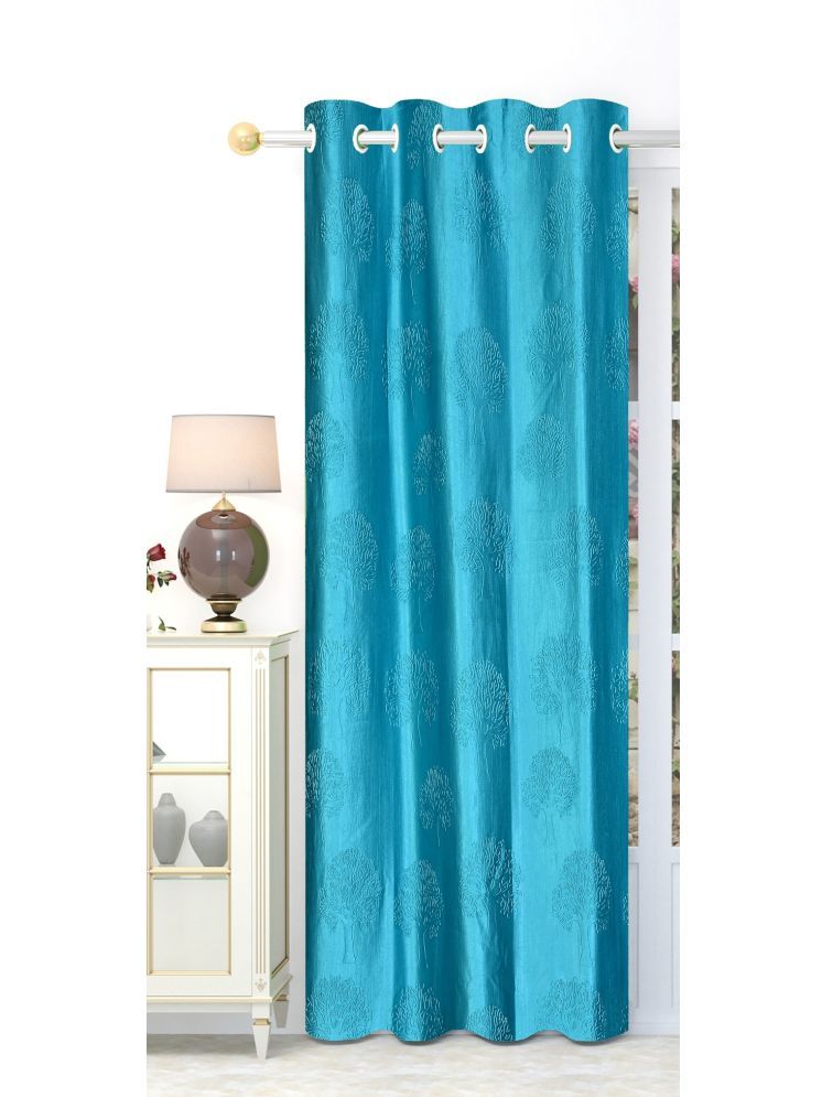     			SWIZIER Nature Room Darkening Eyelet Curtain 7 ft ( Pack of 1 ) - Light Blue