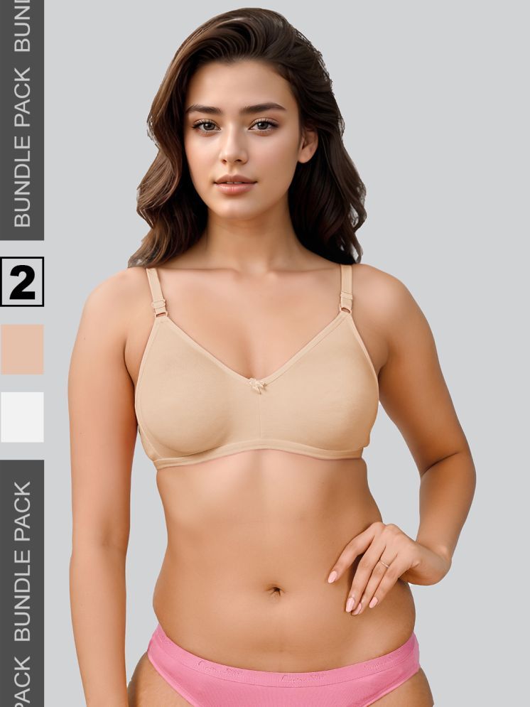     			lux venus Beige Cotton Non Padded Women's Everyday Bra ( Pack of 2 )