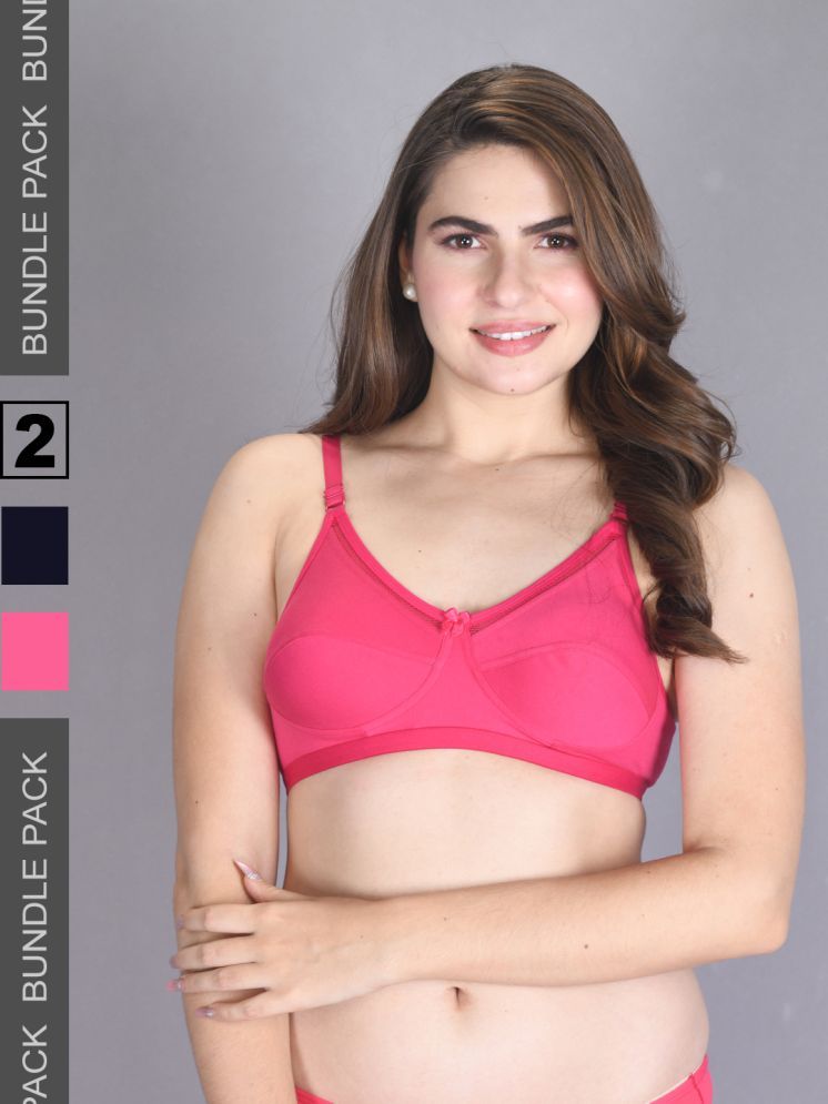     			lux venus Magenta Cotton Non Padded Women's Everyday Bra ( Pack of 2 )