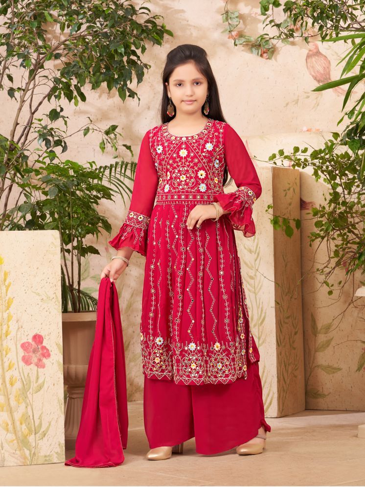     			Aarika Pink Georgette Girls Suit Sets ( Pack of 1 )